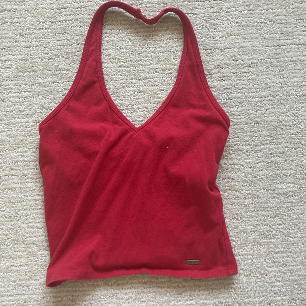 Red halter top